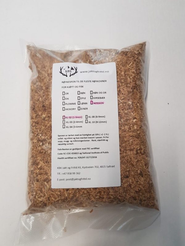 KBK Røykspon Aprikos  3 liter (1-3mm)