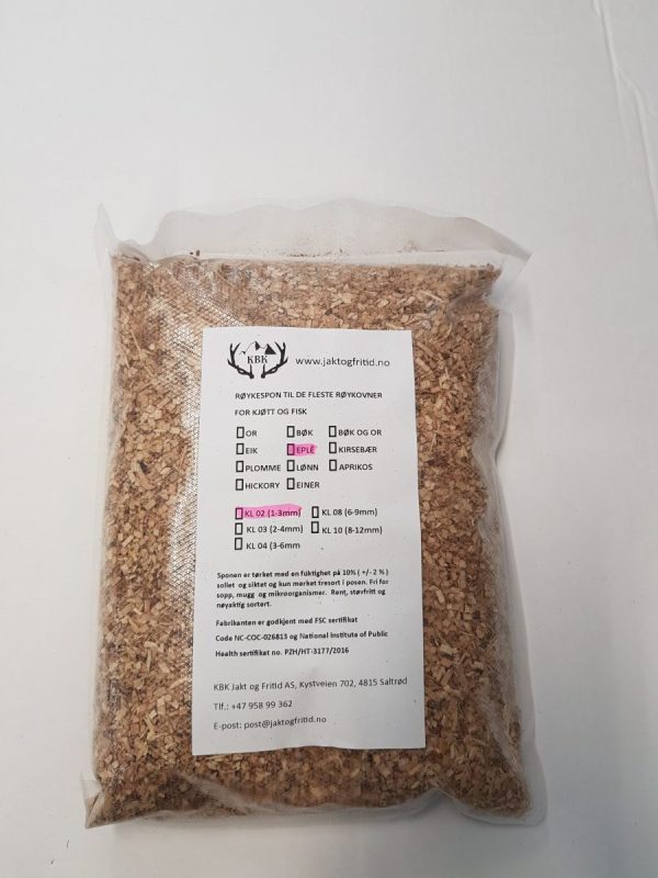 Røykspon Eple 3 liter (1-3mm)