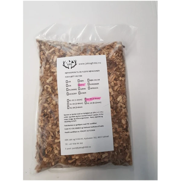 KBK Røykspon Eple 3 liter (6-9mm)