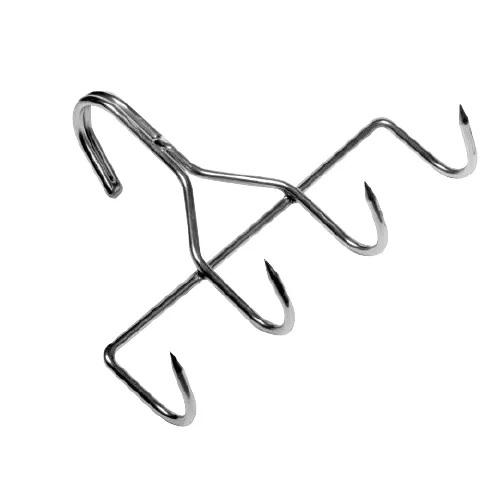 Baconkrok med 4 kroker i rustfritt stål 180 mm – Omvendt krok Sanelli