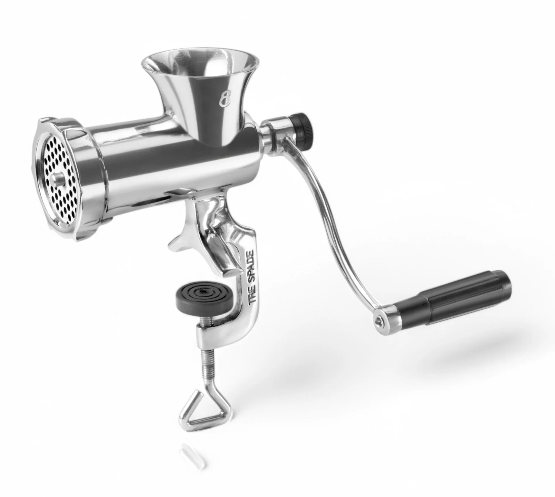 Kjøttkvern manuell rustfritt stål 8 – Tre Spade