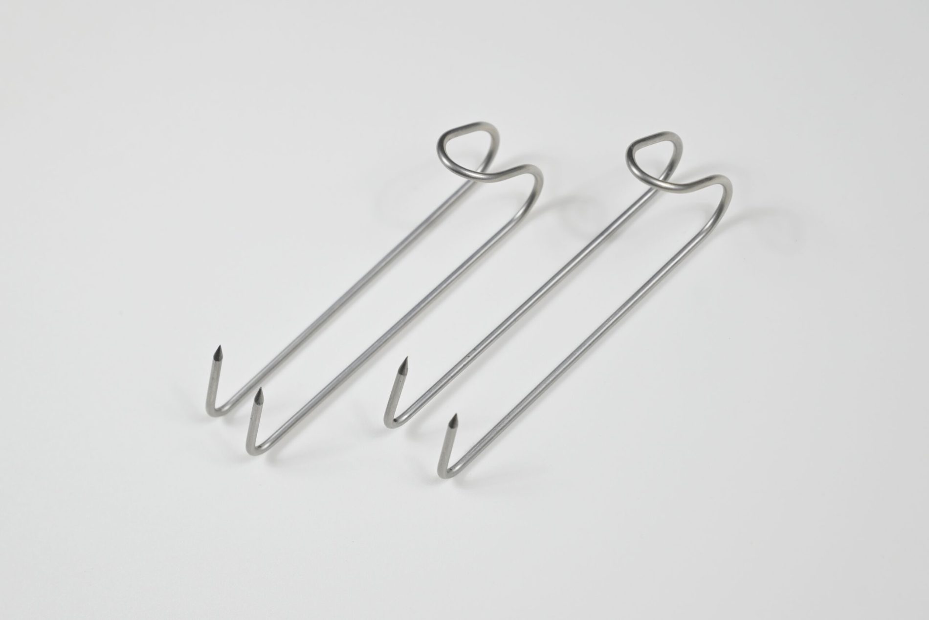 Røykekrok 12 cm – dobbel krok i rustfritt stål